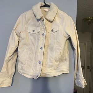 Corduroy cream Sherpa lined jacket size(14-16)